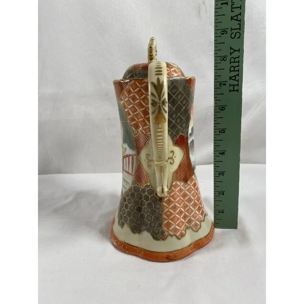 Vintage Japanese Kutani Hand Painted Chocolate Pot Japanese Geisha Tea Pot #623